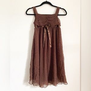 Girls polka dot brown dress